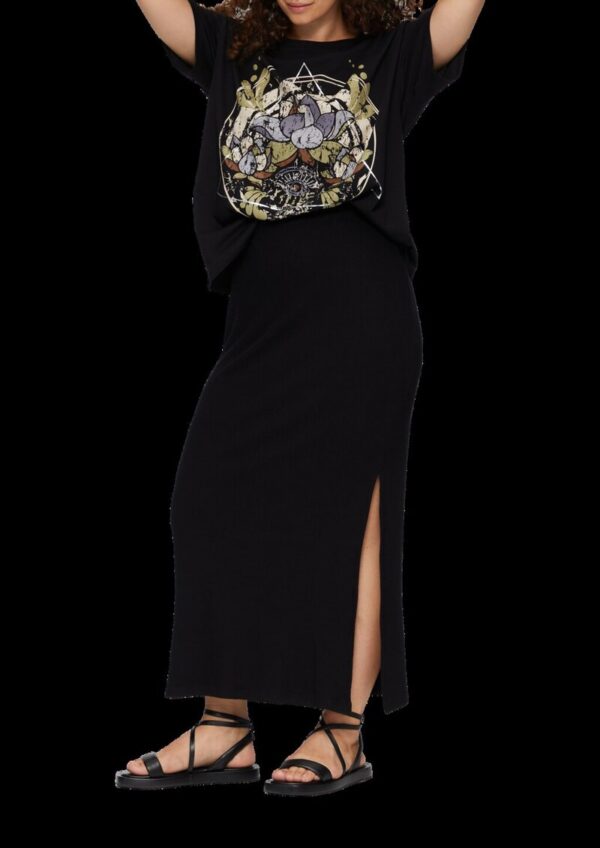 Elastischer Maxirock mit Rippstruktur