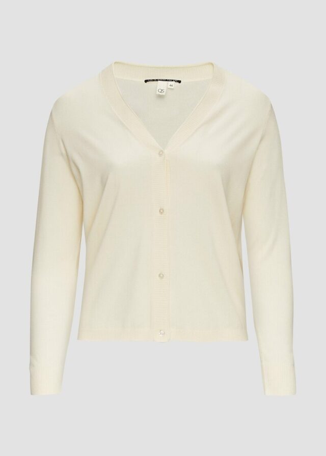 Strickjacke aus Viskosemix mit Rippbündchen