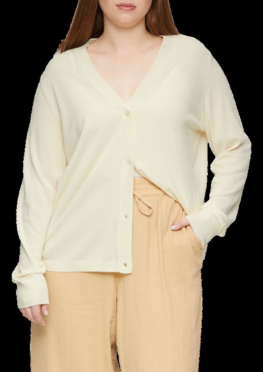 Strickjacke aus Viskosemix mit Rippbündchen