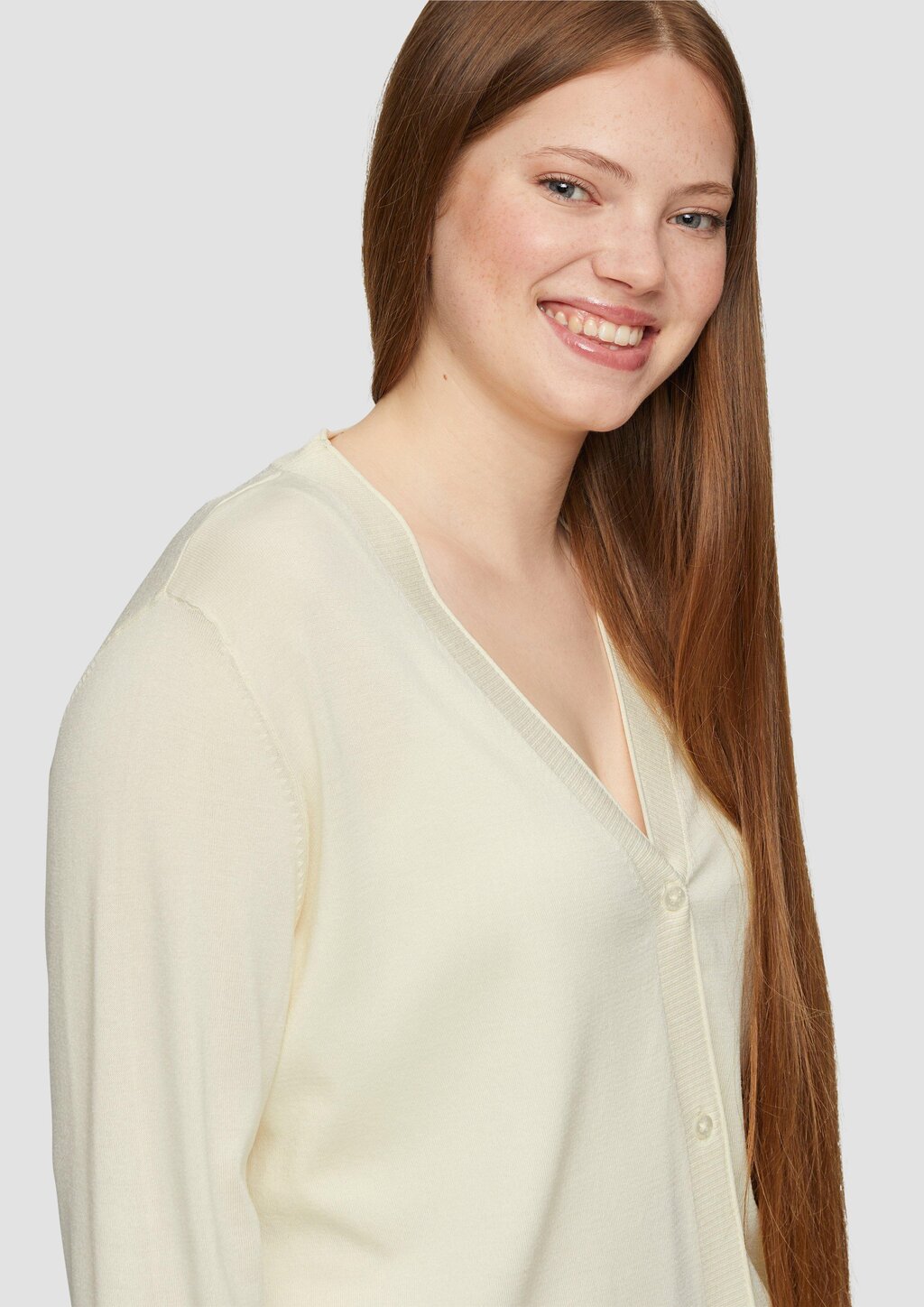 Strickjacke aus Viskosemix mit Rippbündchen