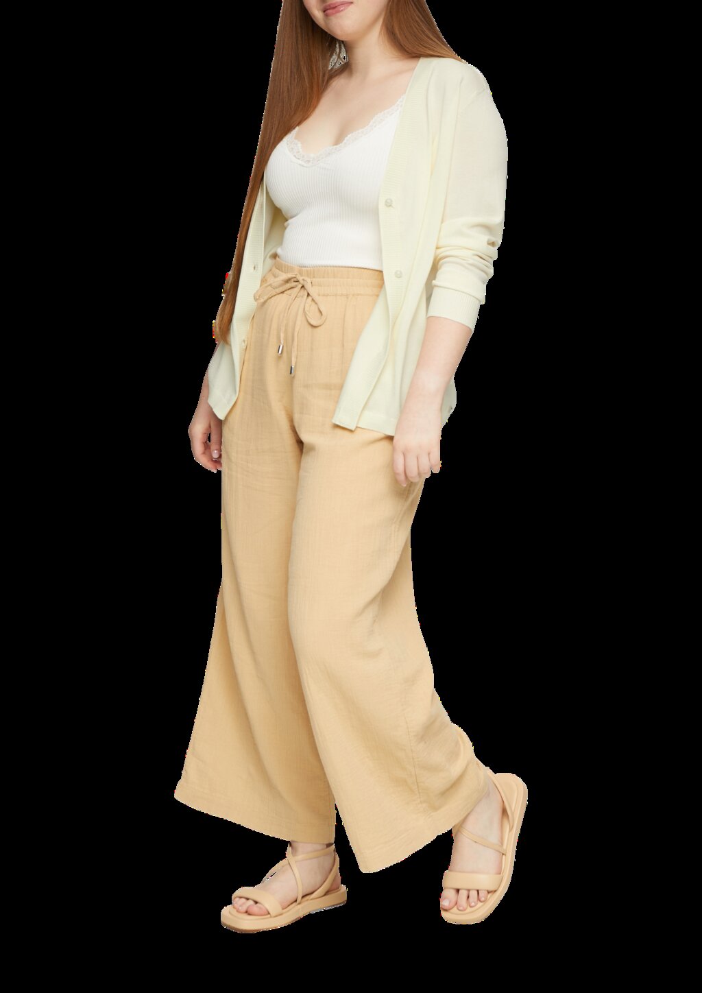 Strickjacke aus Viskosemix mit Rippbündchen