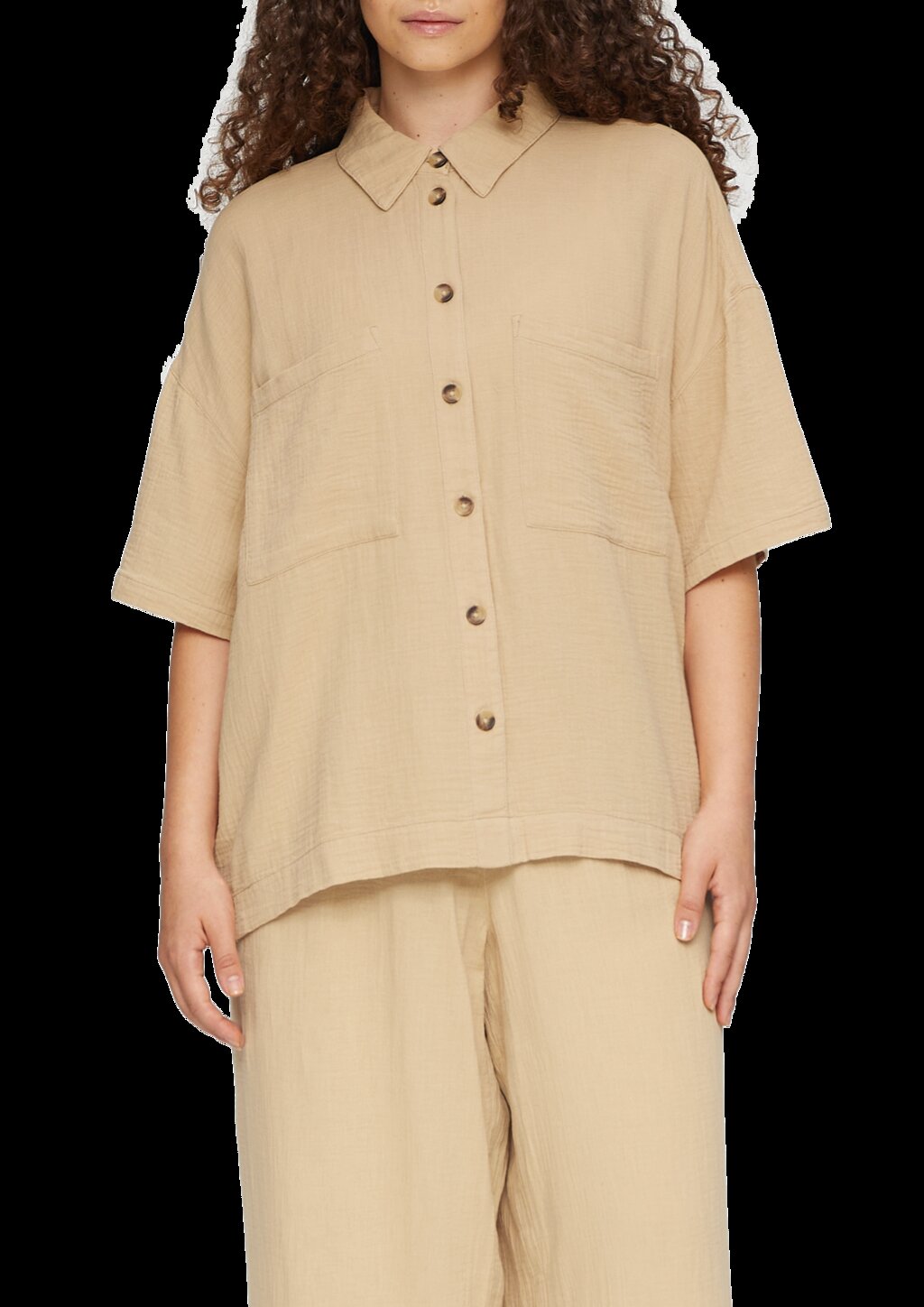 Hemdbluse aus Baumwolle in kurzer Länge