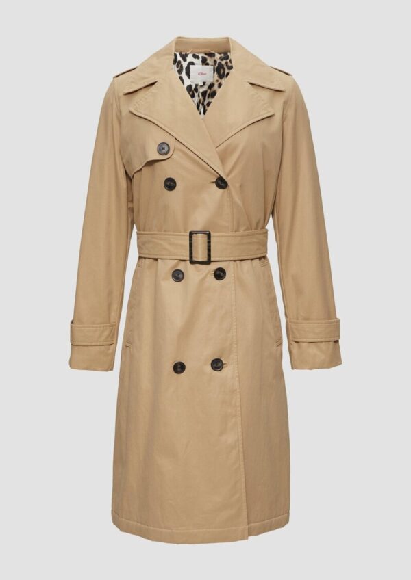 Wattierter Trenchcoat mit Innenprint