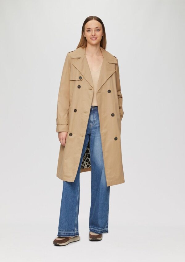 Wattierter Trenchcoat mit Innenprint