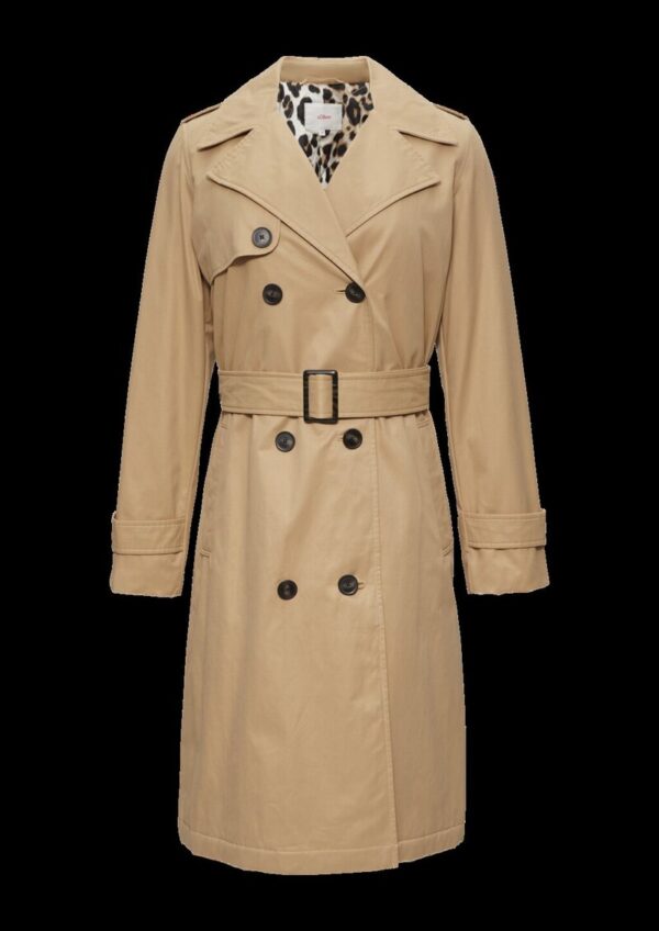 Wattierter Trenchcoat mit Innenprint