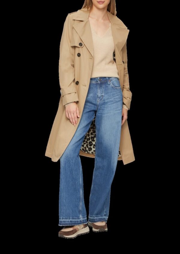 Wattierter Trenchcoat mit Innenprint