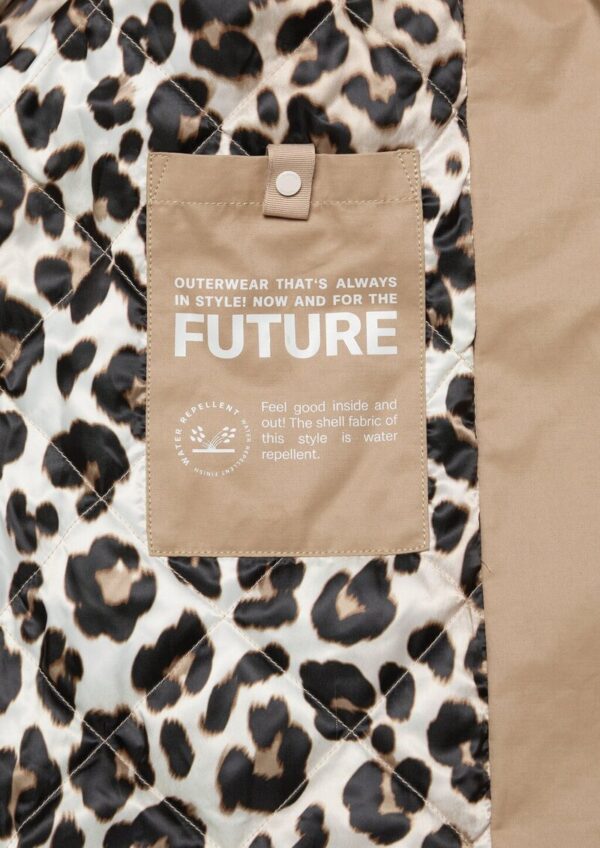 Wattierter Trenchcoat mit Innenprint