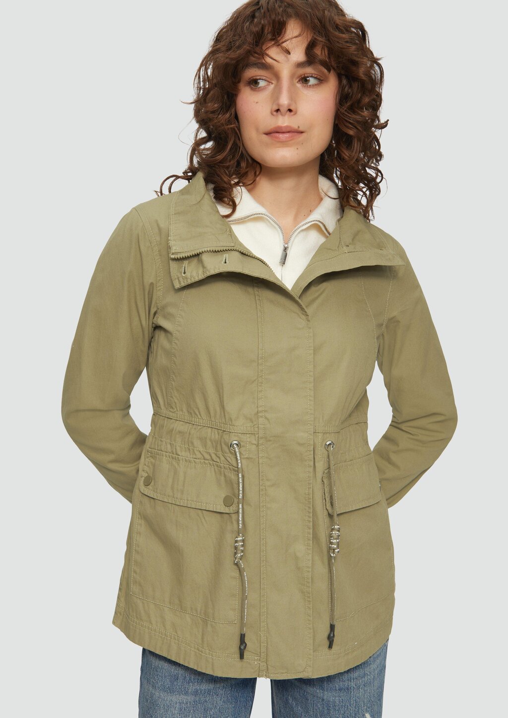 Baumwolljacke mit Tunnelzug in der Taille