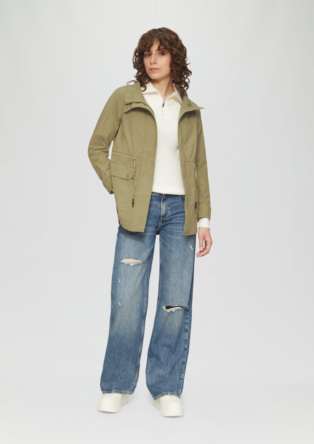 Baumwolljacke mit Tunnelzug in der Taille