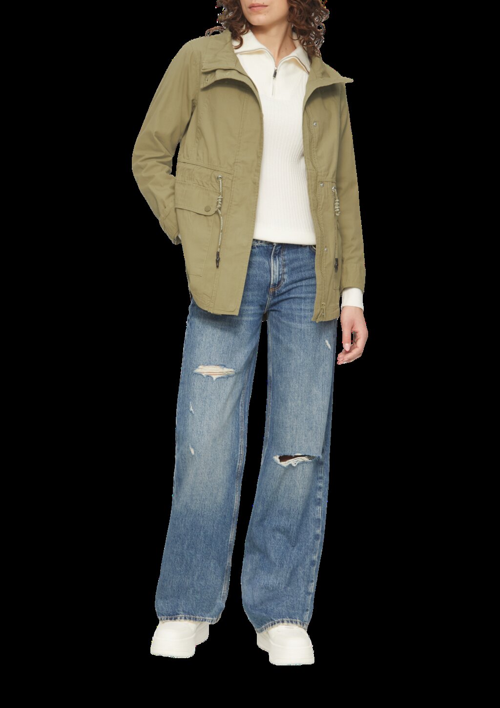 Baumwolljacke mit Tunnelzug in der Taille