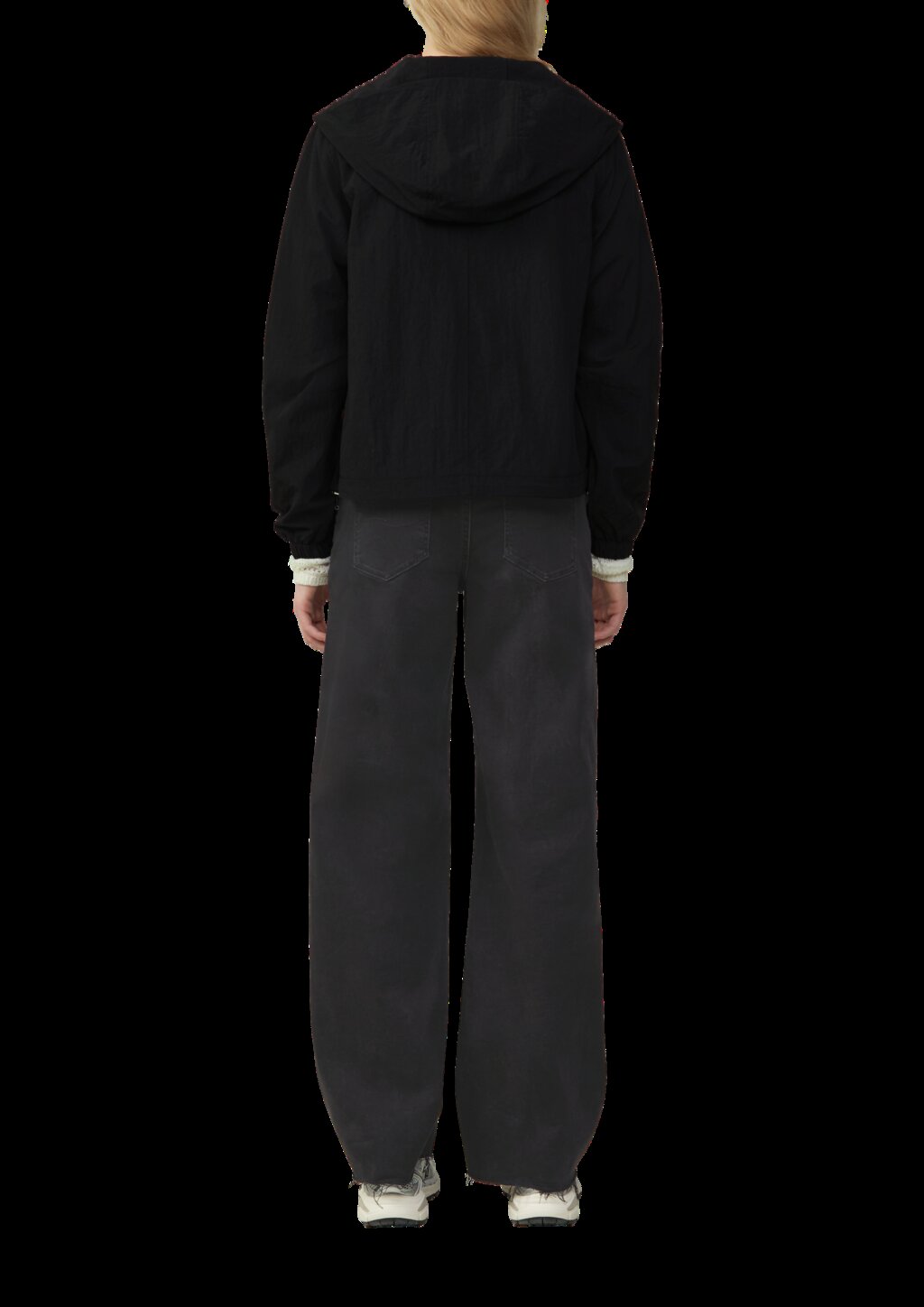 Nylon-Jacke mit Kapuze und verstellbarem Saum