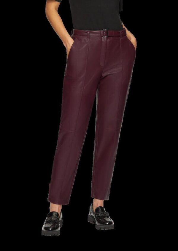 Regular: Cigarette Pants aus Lederimitat