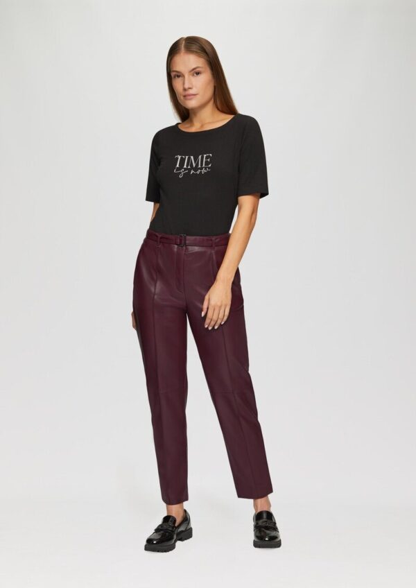 Regular: Cigarette Pants aus Lederimitat