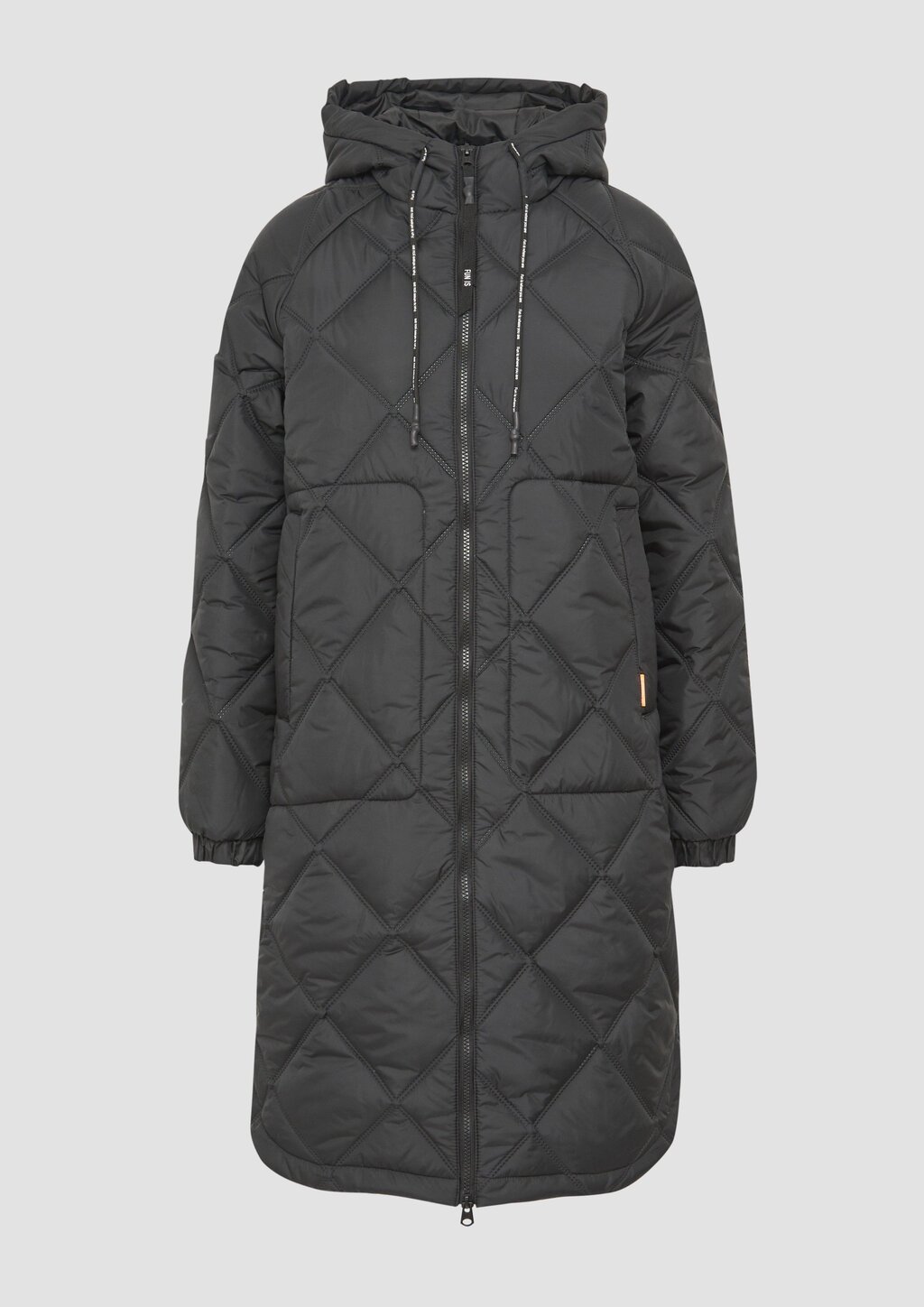 Mantel mit Prägemuster und Kapuze