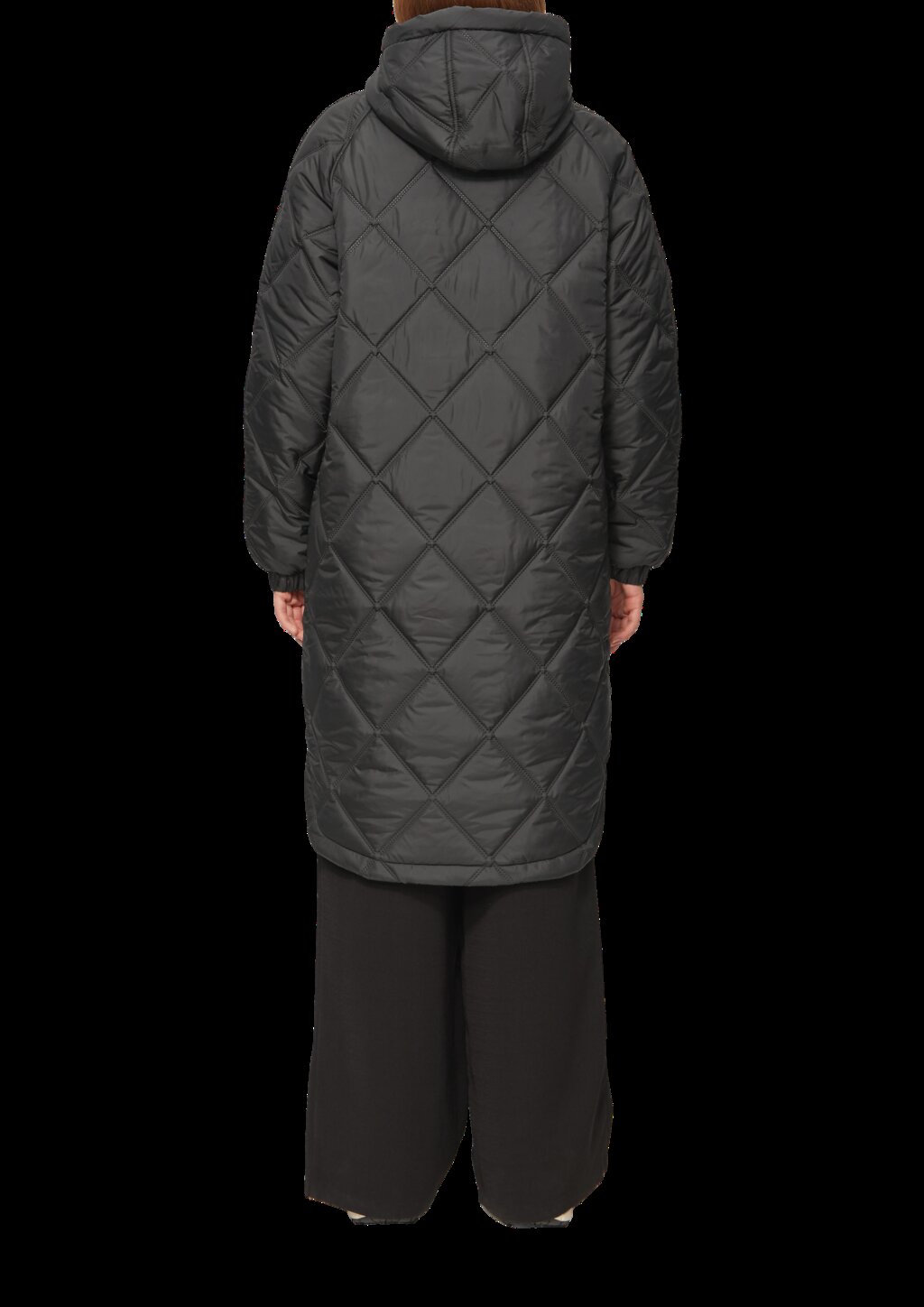 Mantel mit Prägemuster und Kapuze