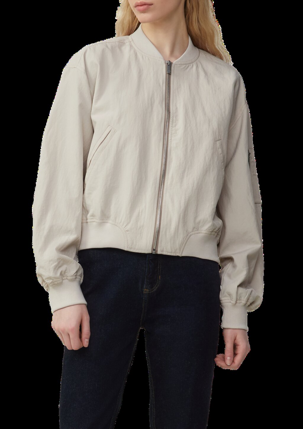 Blouson mit Stehkragen und Rippbündchen