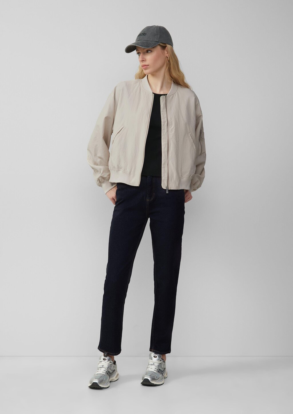 Blouson mit Stehkragen und Rippbündchen