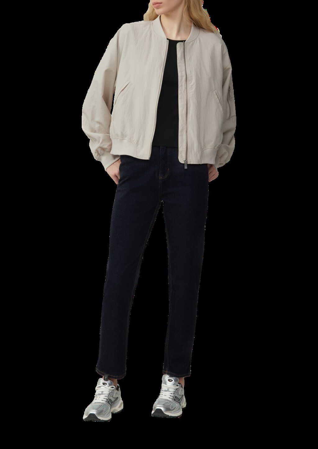 Blouson mit Stehkragen und Rippbündchen