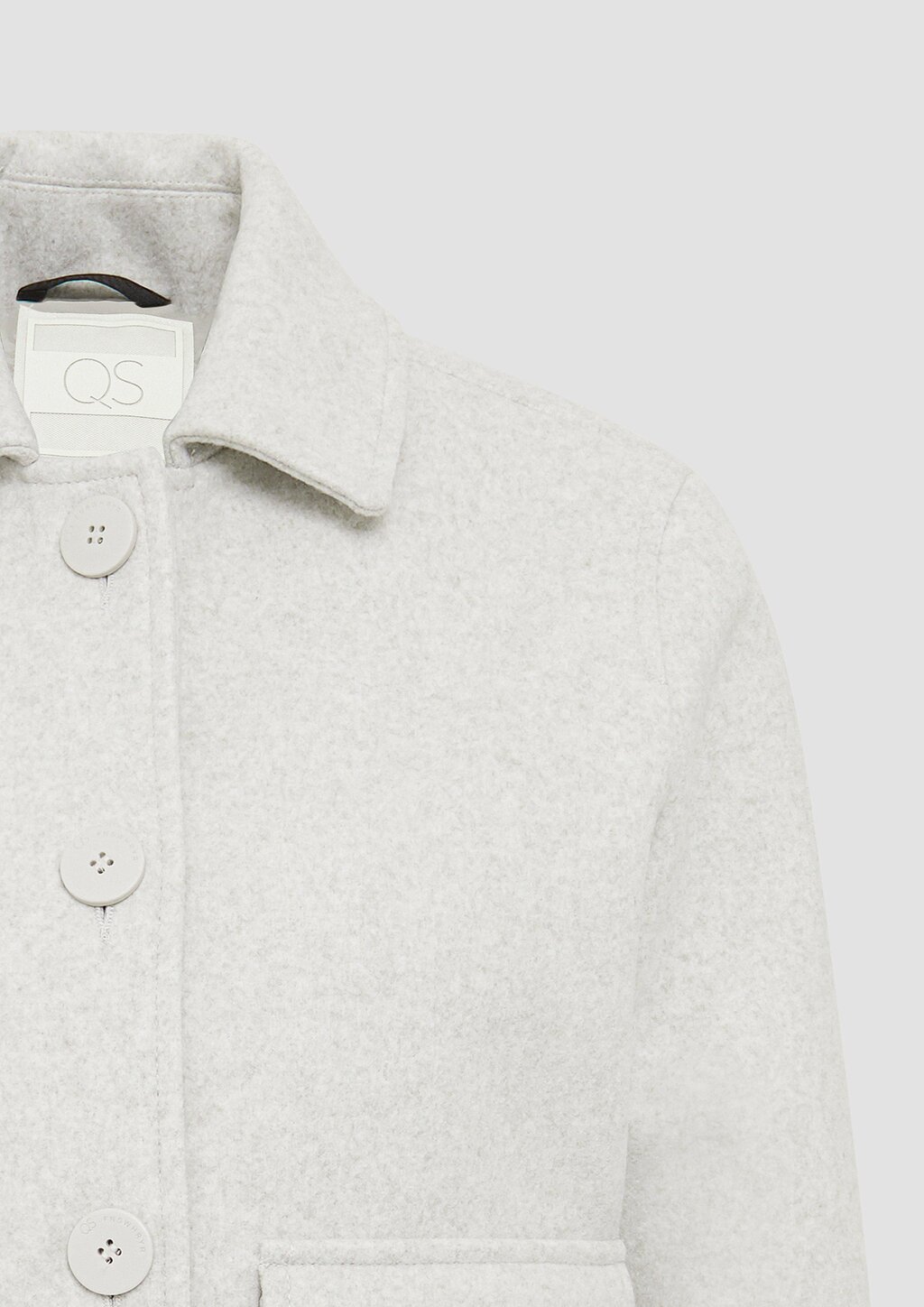 Kurze Jacke in Wolloptik mit aufgesetzten Taschen