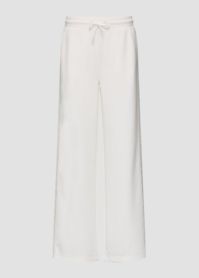 Scuba-Hose mit Wide-Leg und Logo-Detail an der Seitennaht