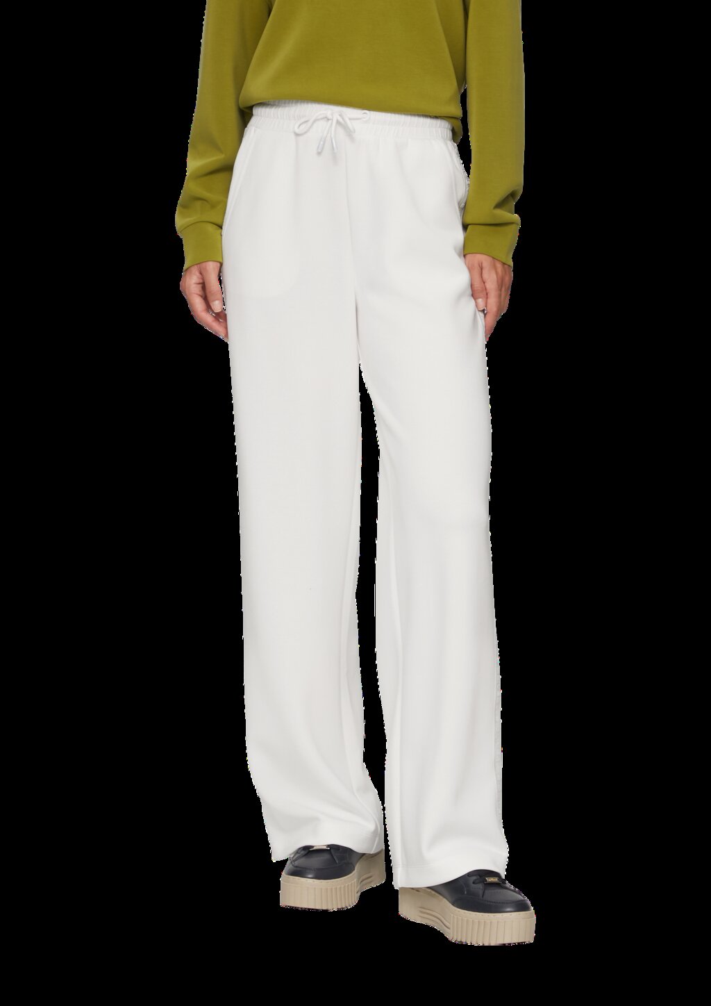 Scuba-Hose mit Wide-Leg und Logo-Detail an der Seitennaht