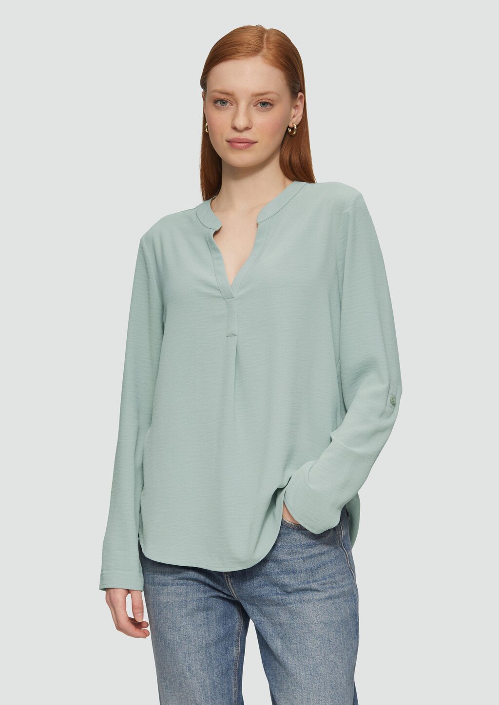 Tunikabluse mit Ärmeln zum Krempeln