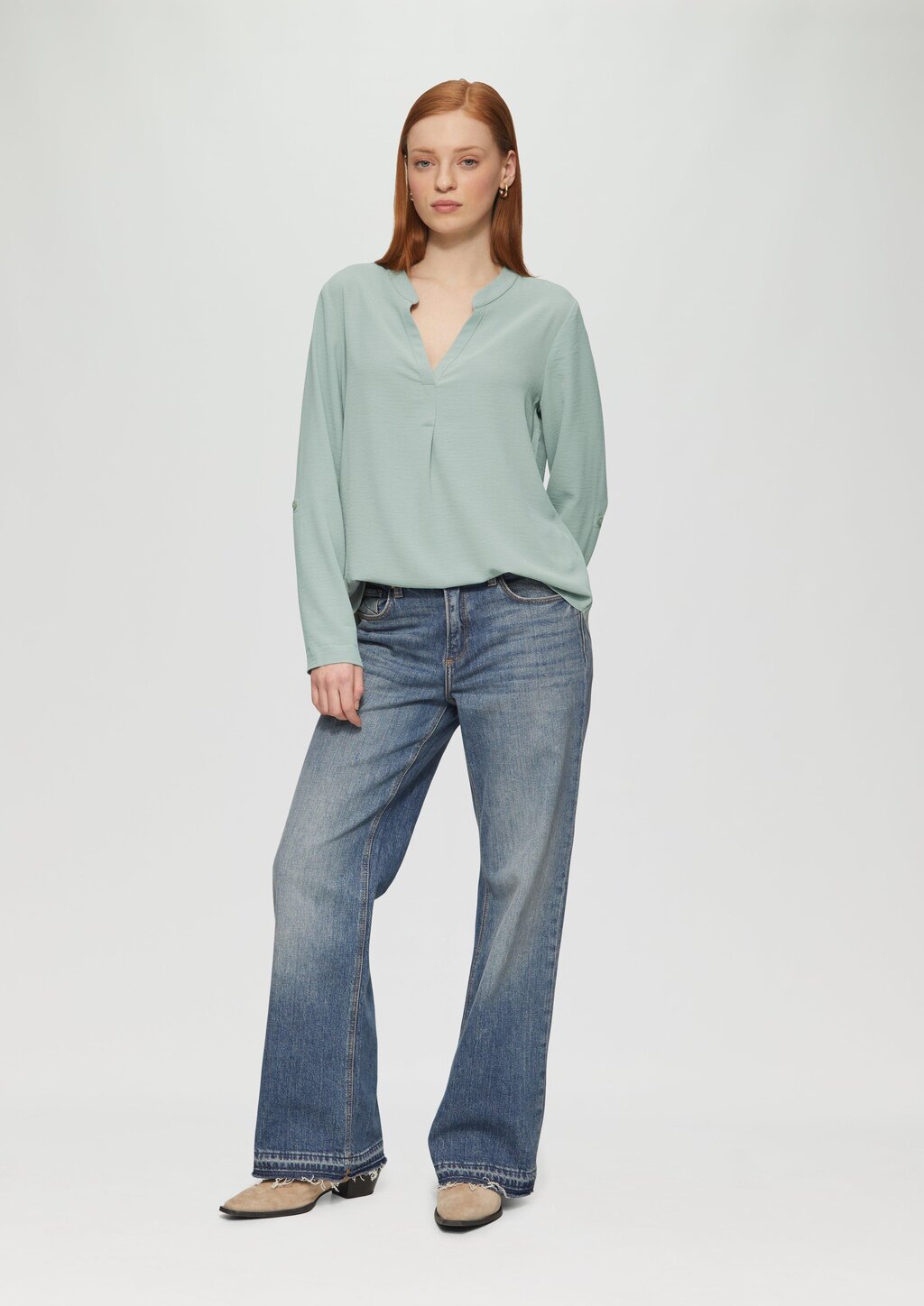 Tunikabluse mit Ärmeln zum Krempeln