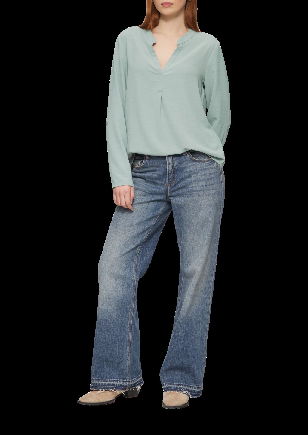 Tunikabluse mit Ärmeln zum Krempeln