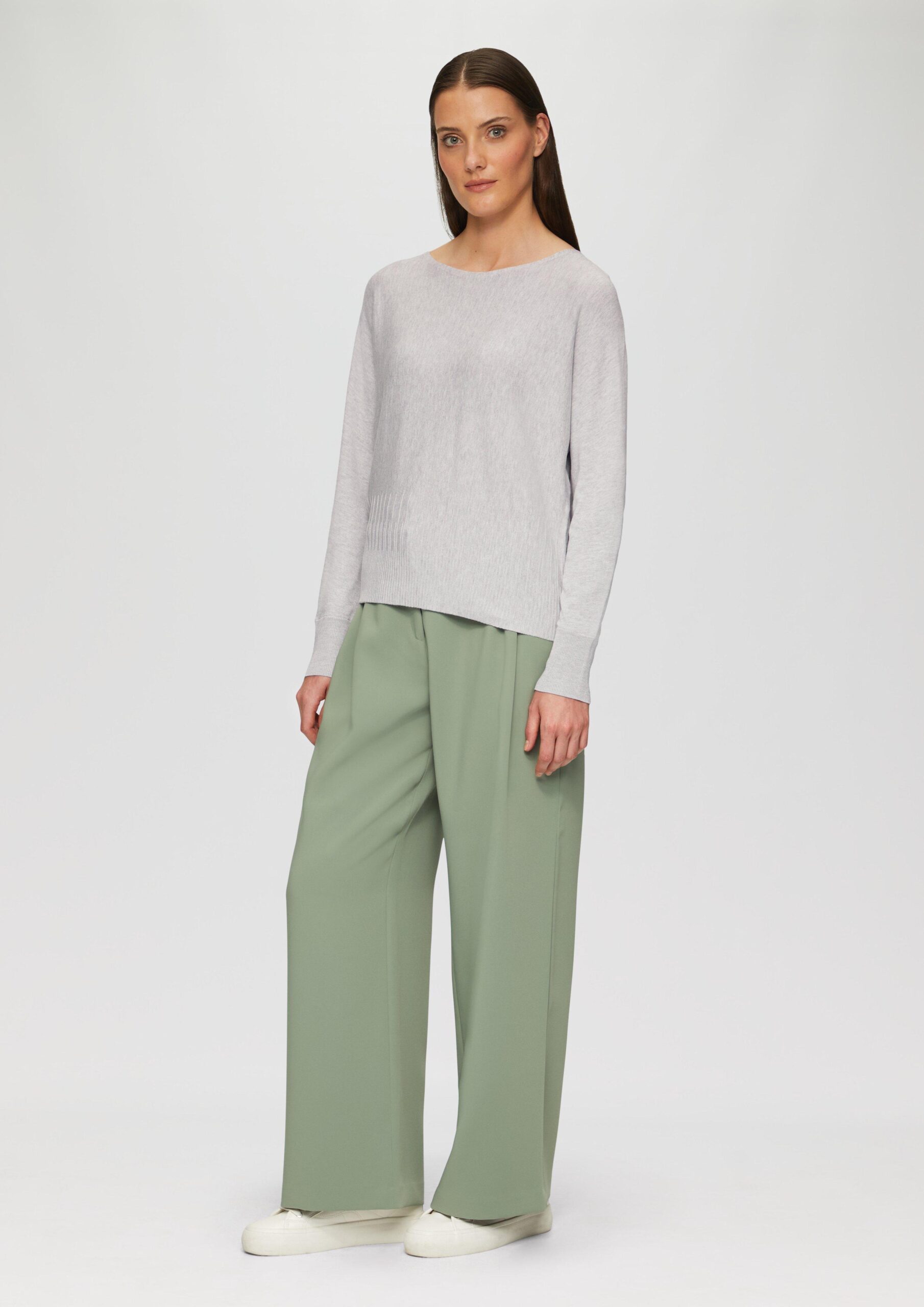 Strickpullover mit Strukturmuster am Saum