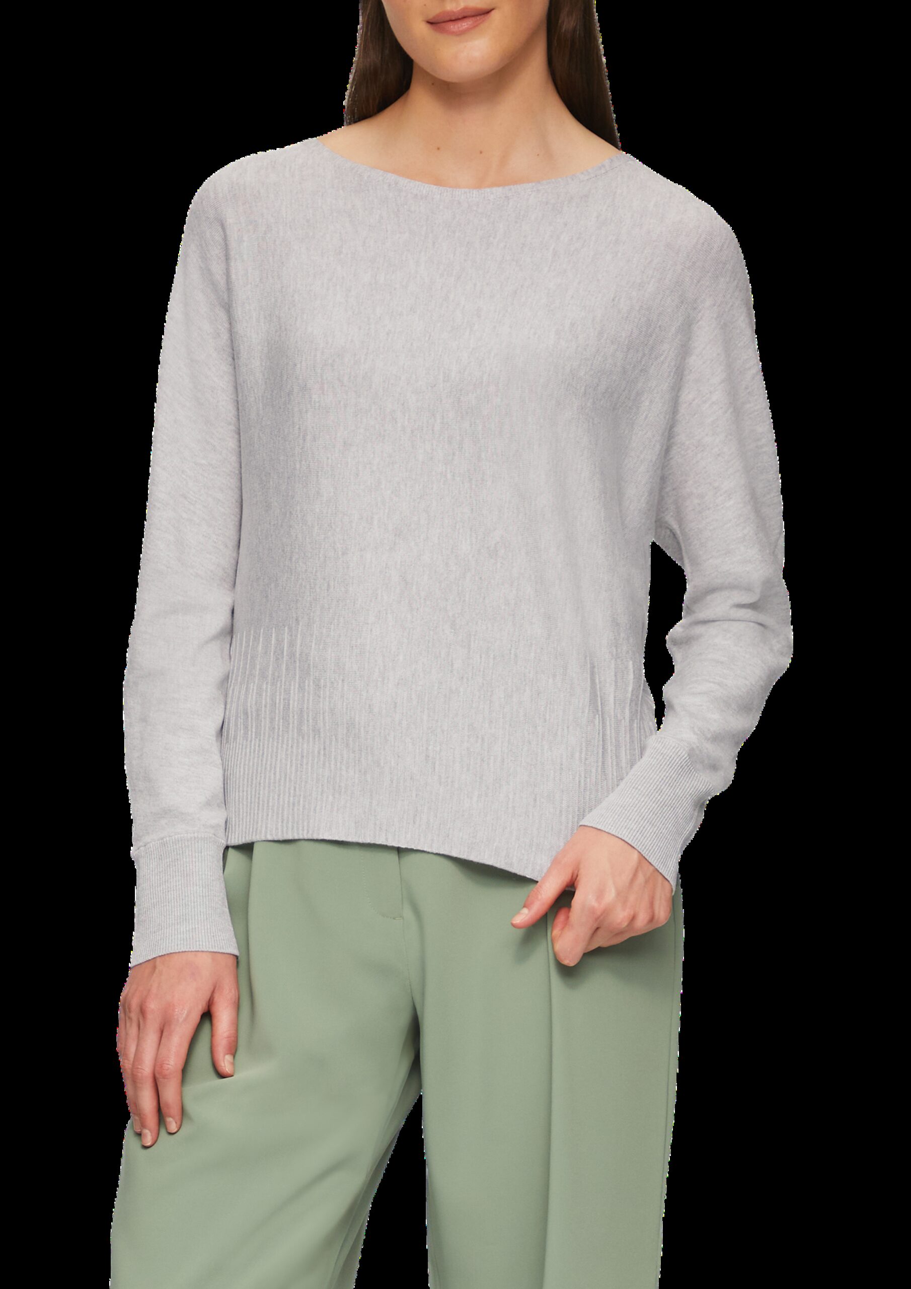 Strickpullover mit Strukturmuster am Saum