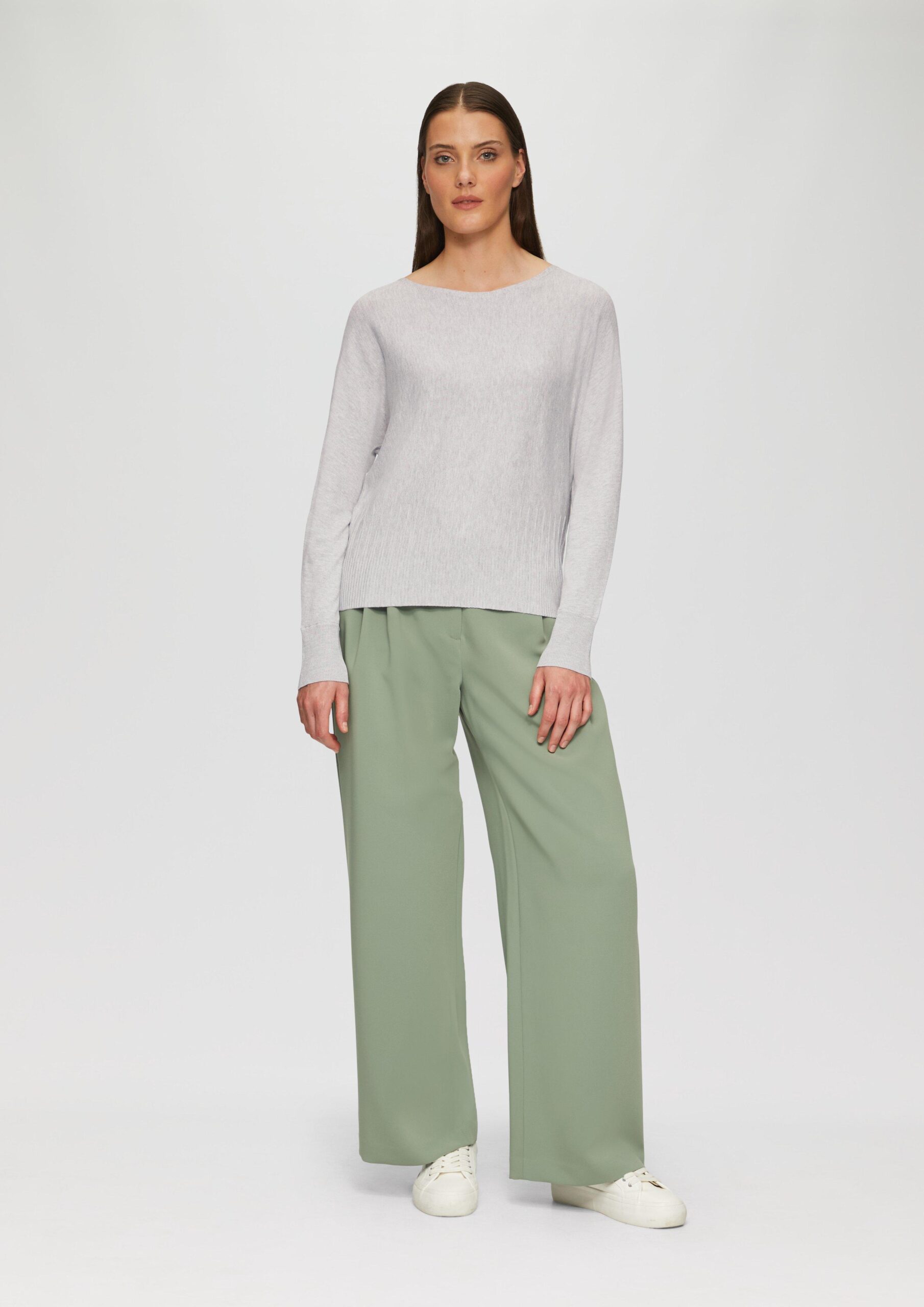 Strickpullover mit Strukturmuster am Saum