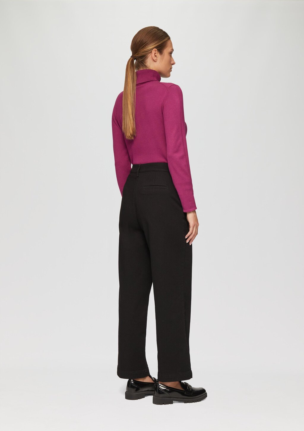 Feiner Rollkragenpullover mit Ajour-Details