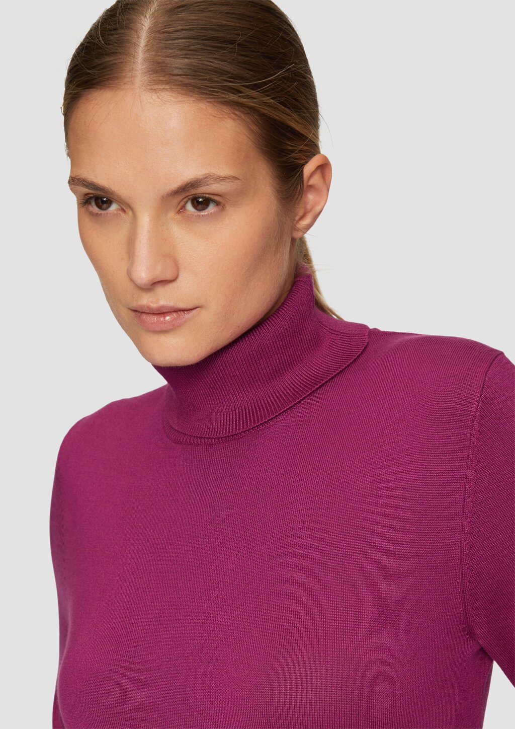Feiner Rollkragenpullover mit Ajour-Details