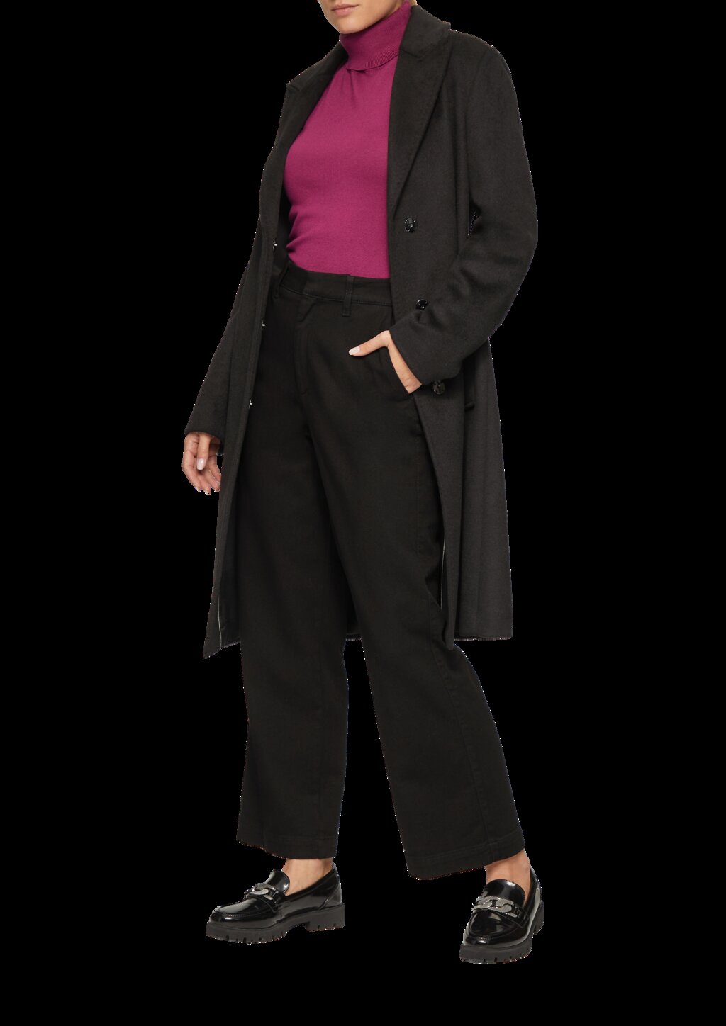 Feiner Rollkragenpullover mit Ajour-Details