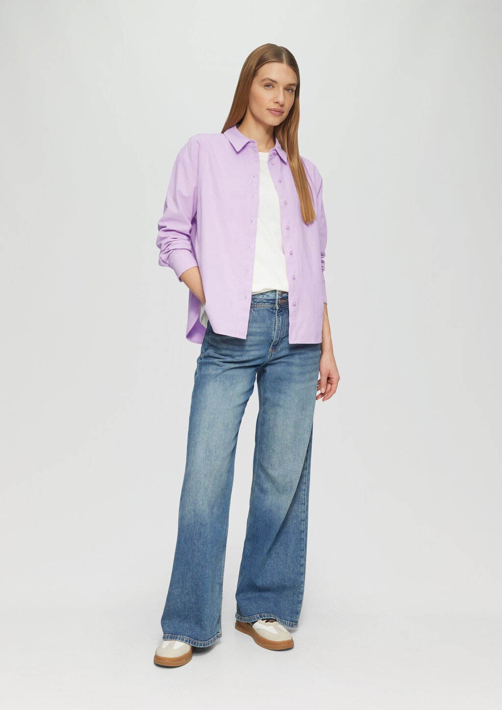 Cordbluse im Relaxed Fit mit Naht-Details