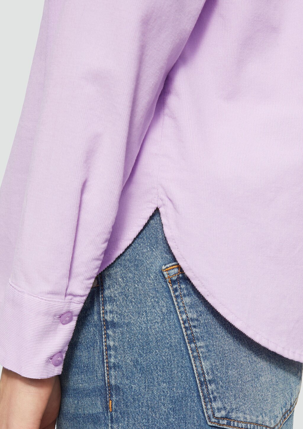 Cordbluse im Relaxed Fit mit Naht-Details