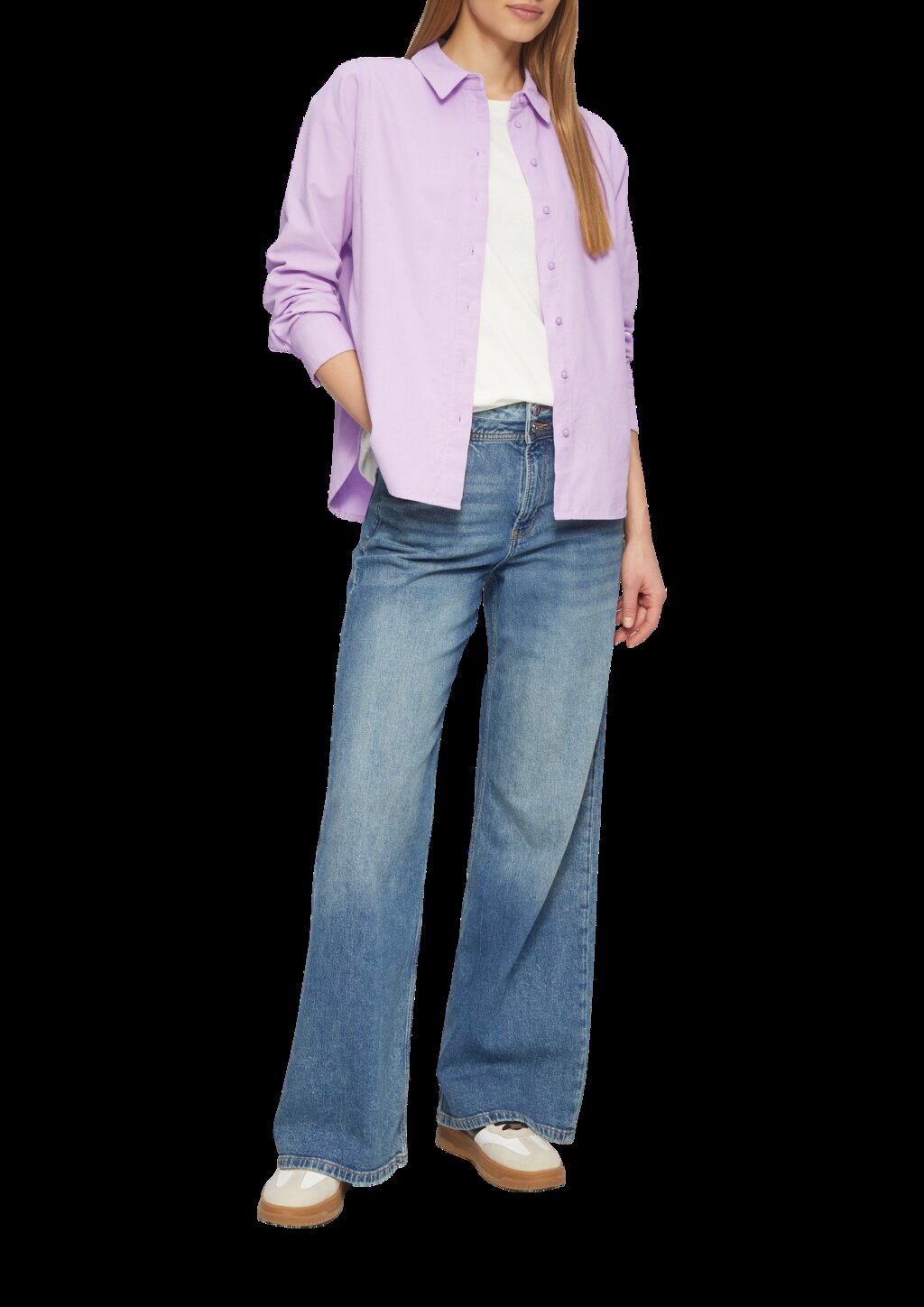 Cordbluse im Relaxed Fit mit Naht-Details