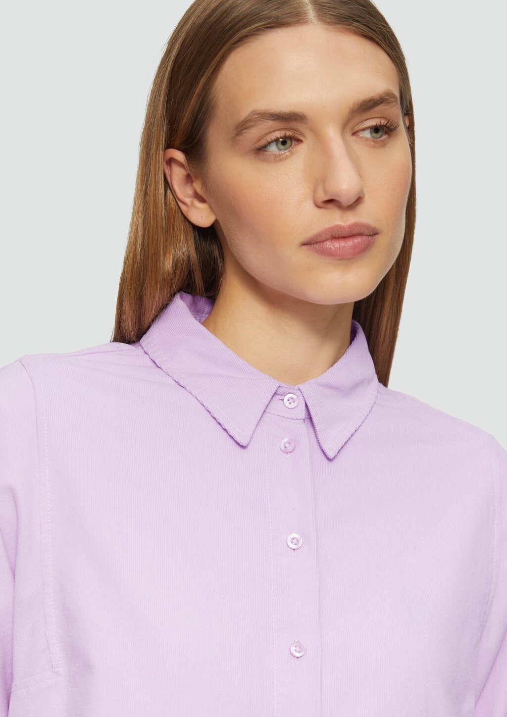 Cordbluse im Relaxed Fit mit Naht-Details