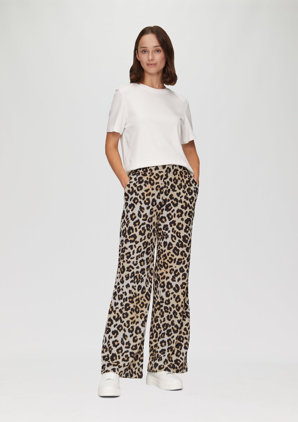 Hose mit Wide Leg aus strukturiertem Jersey