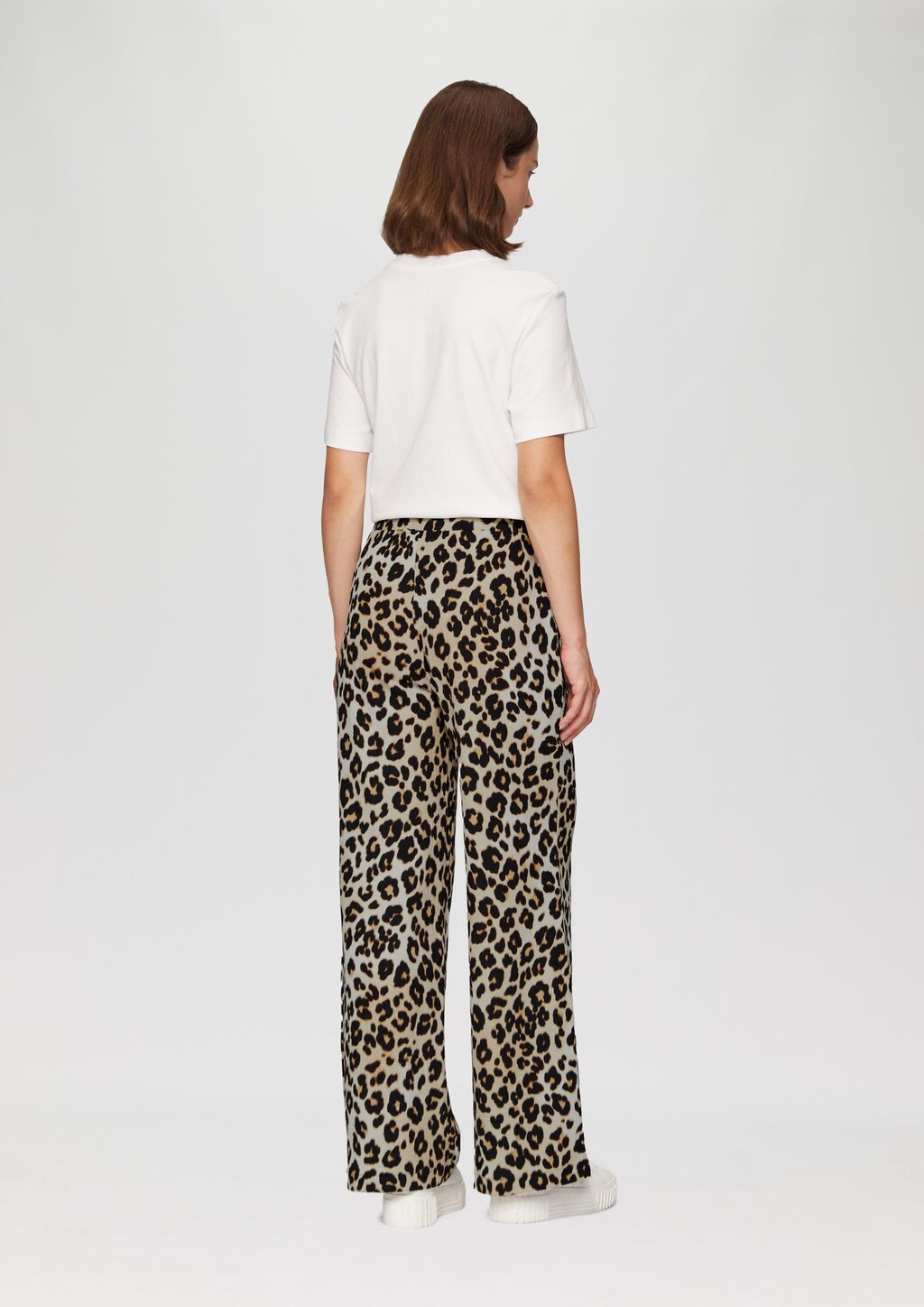 Hose mit Wide Leg aus strukturiertem Jersey