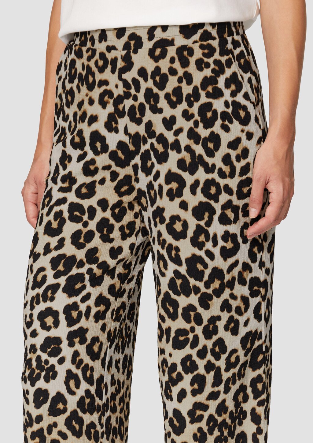 Hose mit Wide Leg aus strukturiertem Jersey