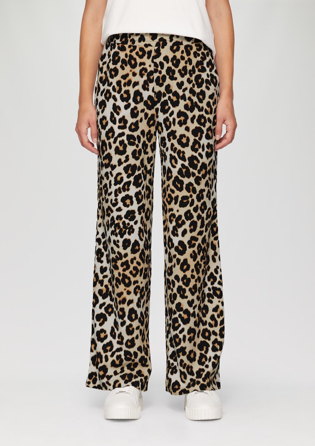 Hose mit Wide Leg aus strukturiertem Jersey