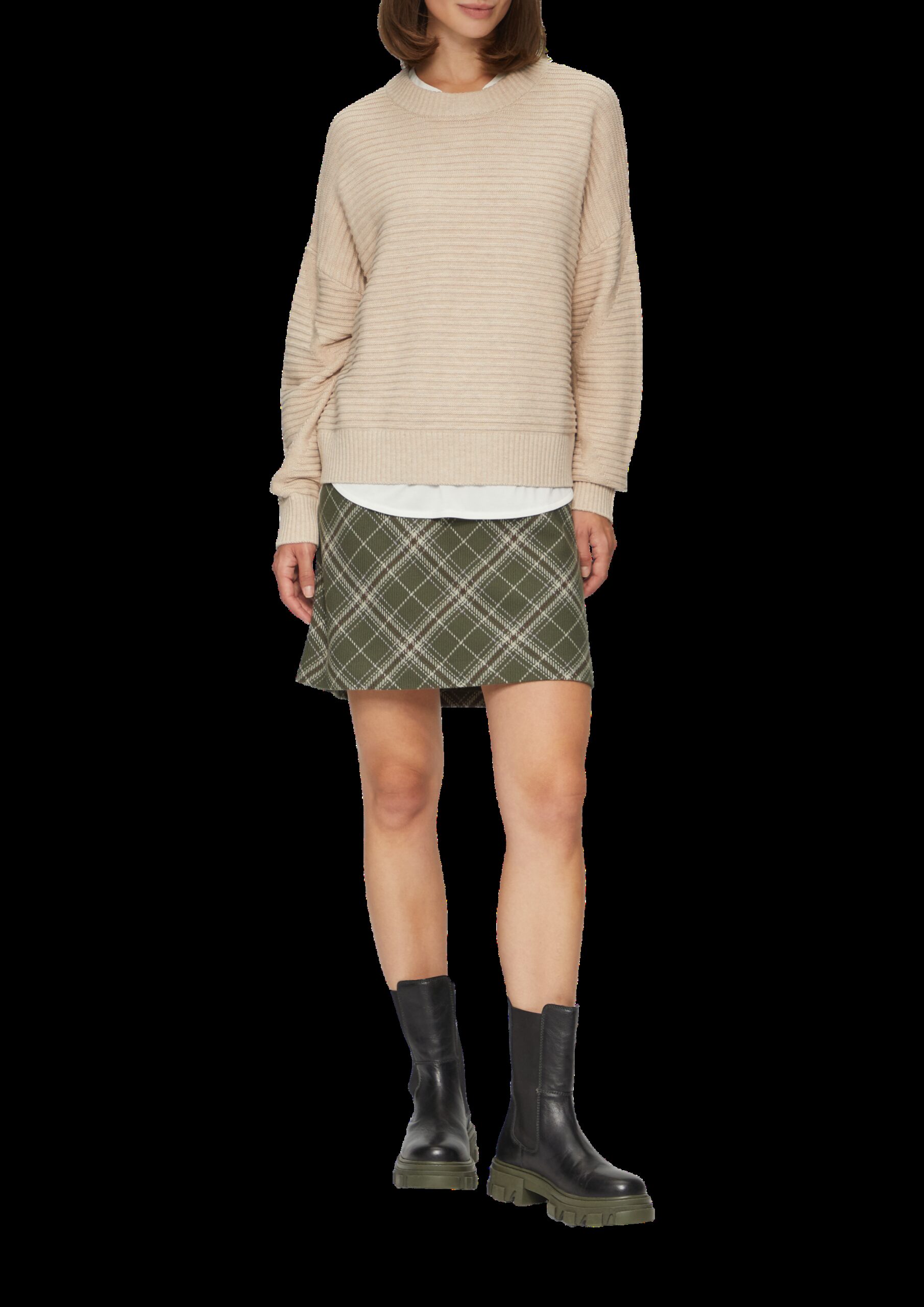 Kurzer Rock mit Web-Karo