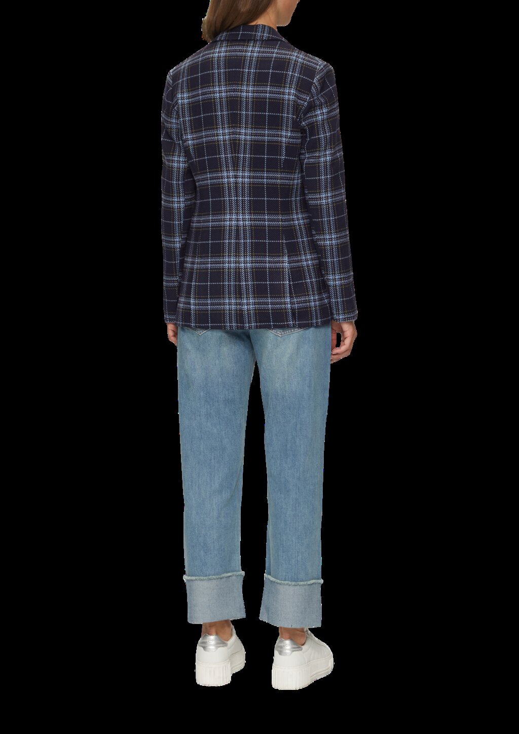 Langer Twillblazer mit Karomuster