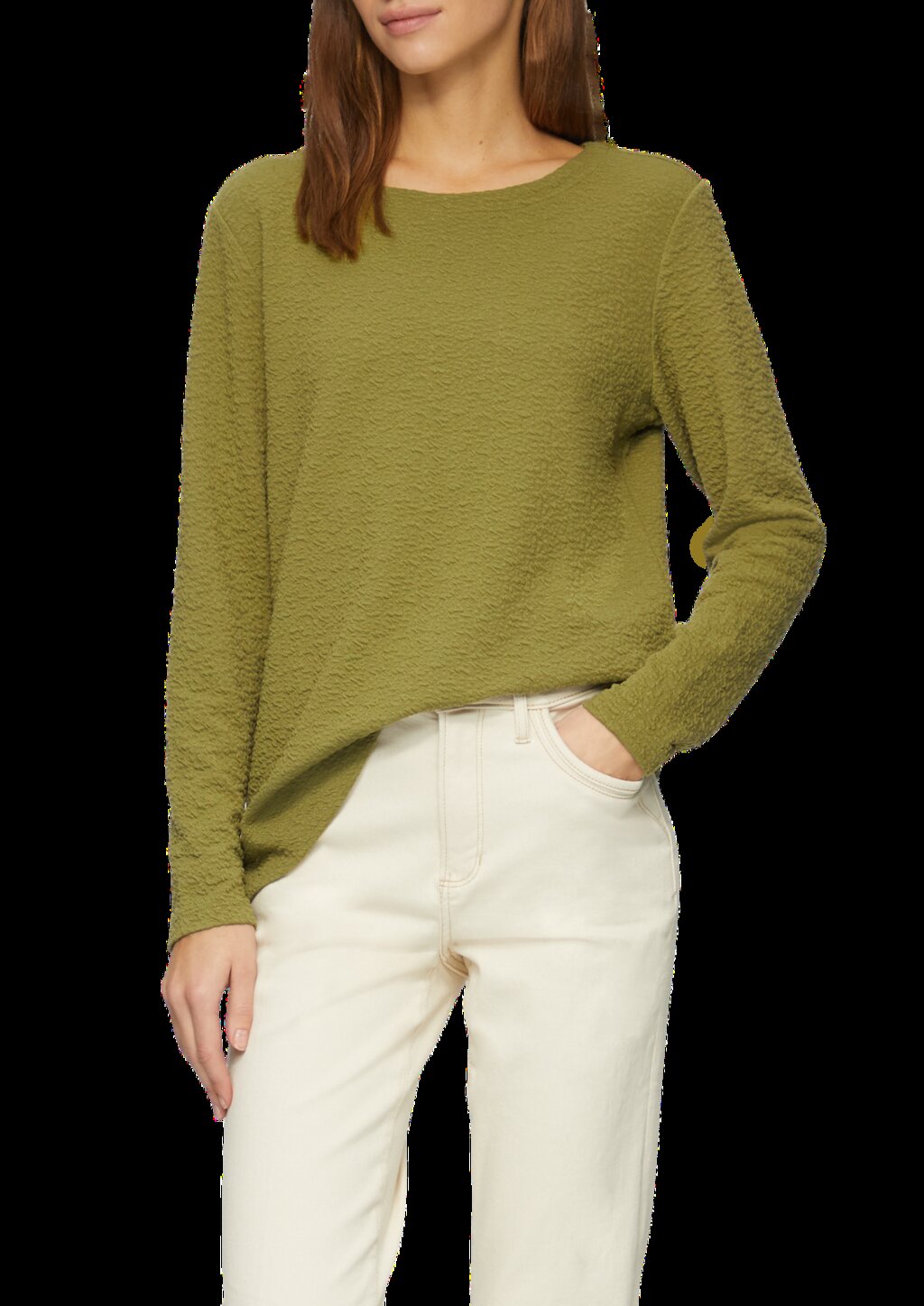 Strukturiertes Sweatshirt mit Rundhalsausschnitt