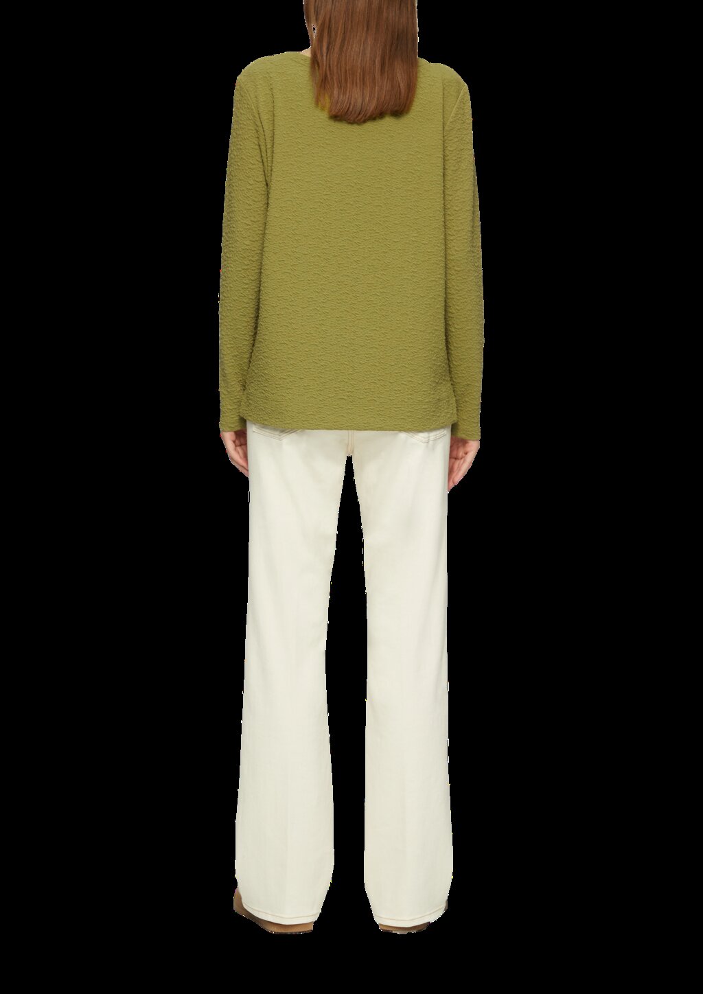 Strukturiertes Sweatshirt mit Rundhalsausschnitt