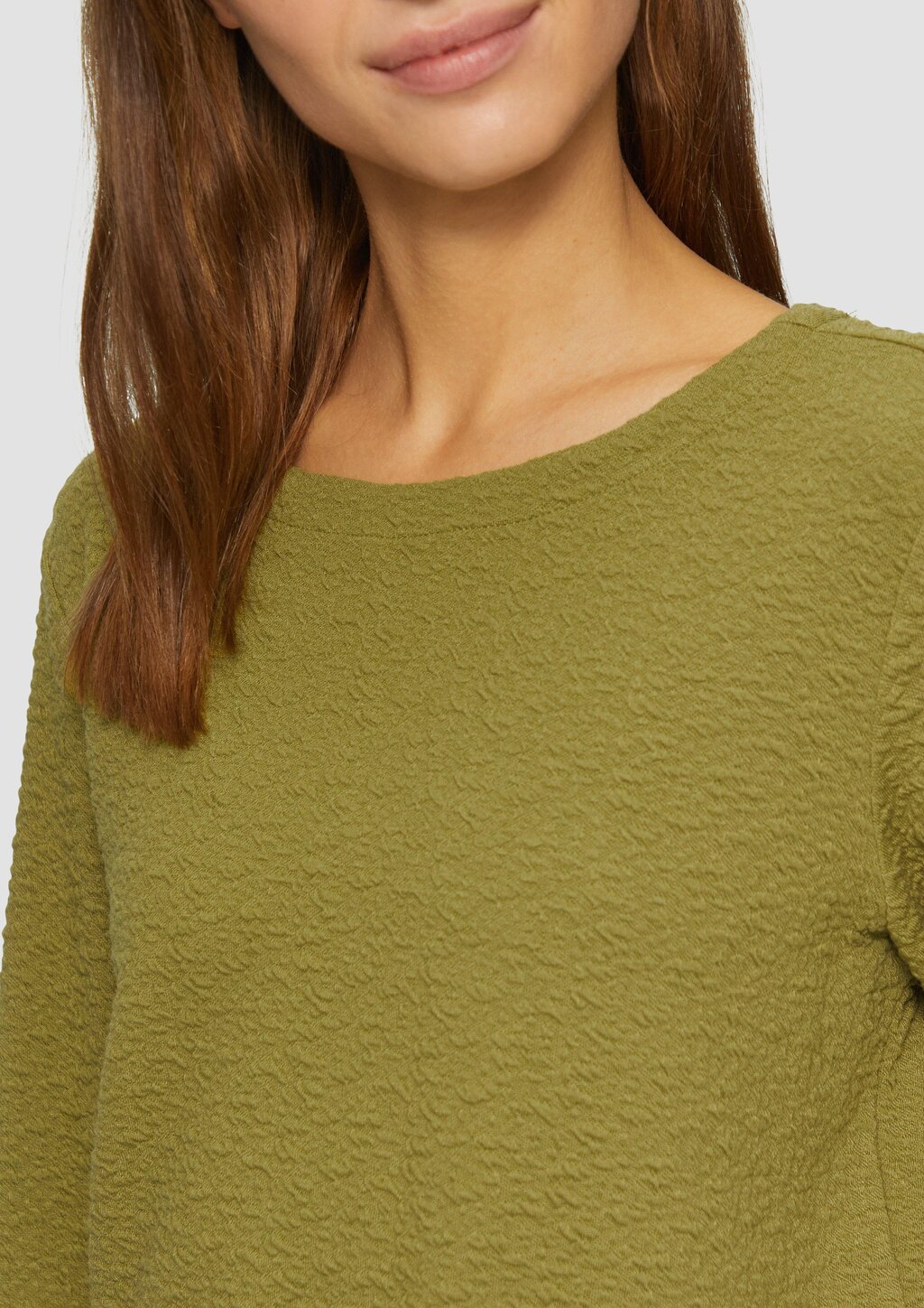 Strukturiertes Sweatshirt mit Rundhalsausschnitt