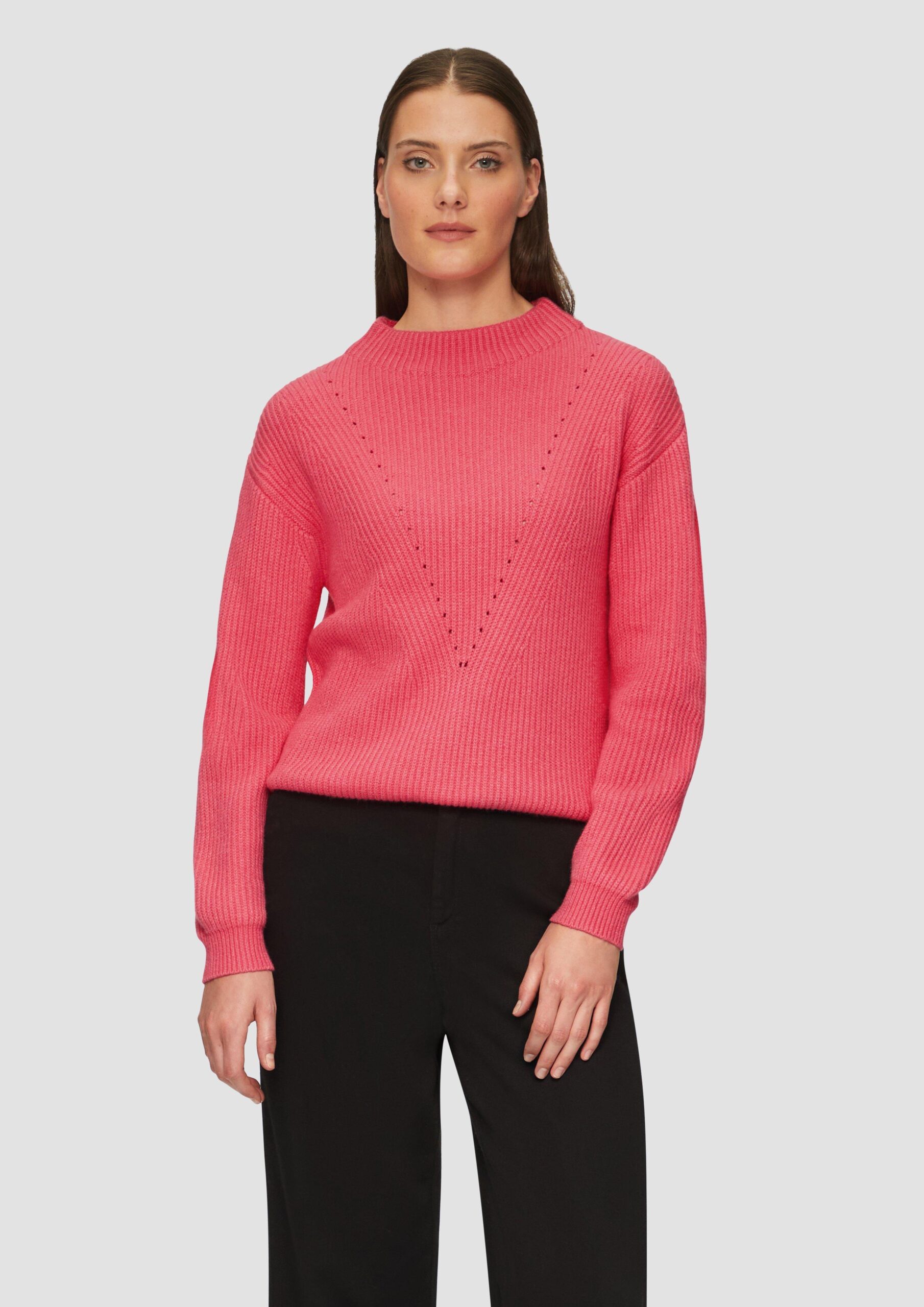 Oversized-Strickpullover mit Ajour-Detail