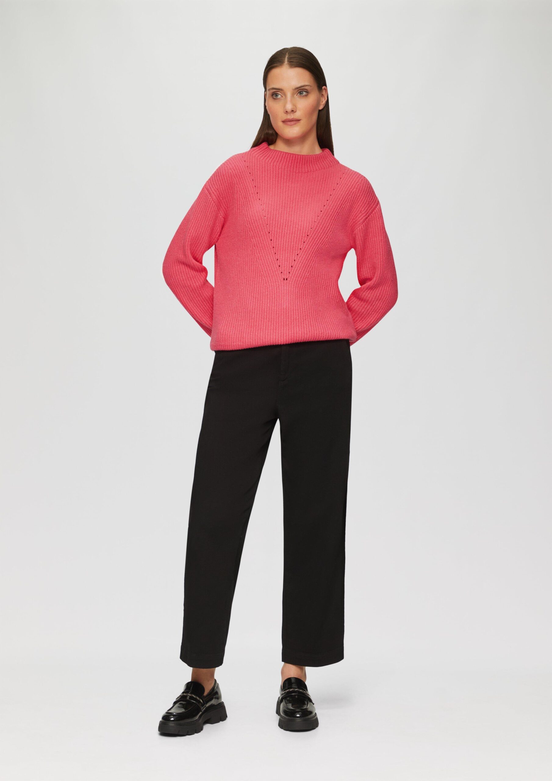 Oversized-Strickpullover mit Ajour-Detail