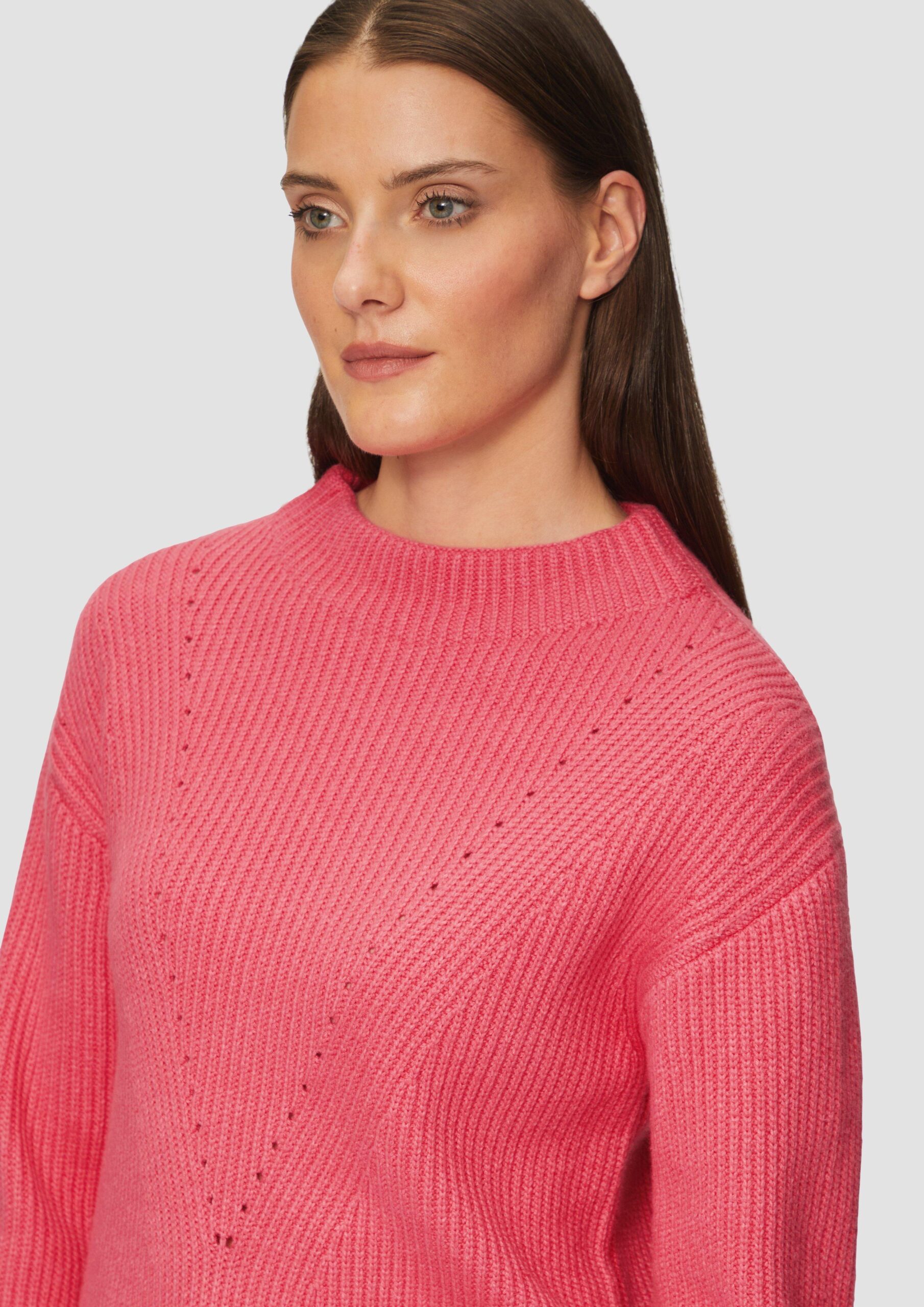 Oversized-Strickpullover mit Ajour-Detail